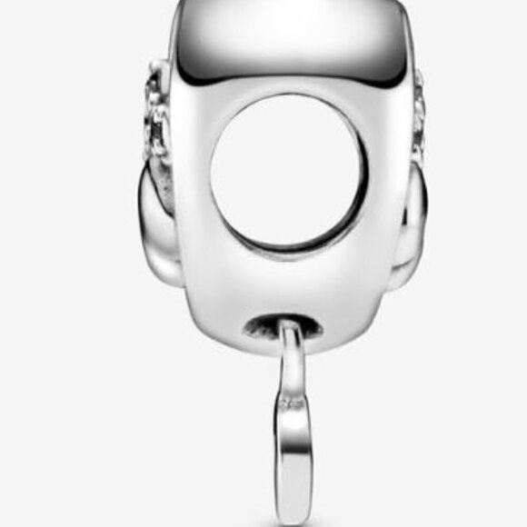 Sterling Silver Sparkling Paw Print & Heart Charm Fits Original Bracelet - Picture 2 of 4